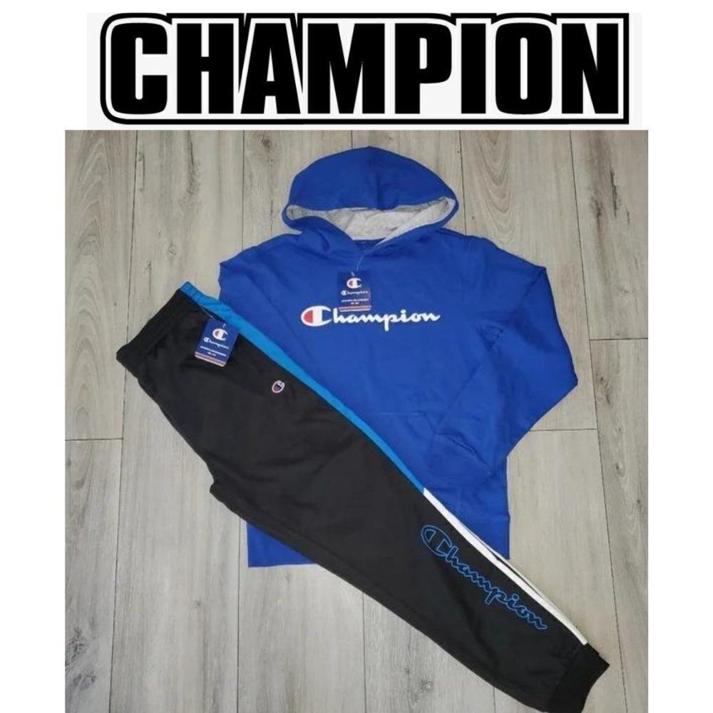 BOYS L CHAMPIONCHAINSTITCH HOODIE & TRACK PANTS